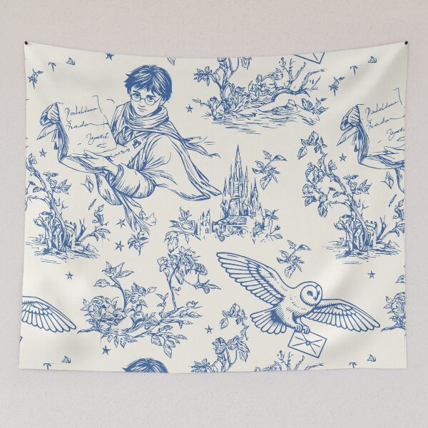 Item preview, Wizarding World Pattern - Young Wizard and Owl Toile de Jouy designed and sold by PricklyBearArt.