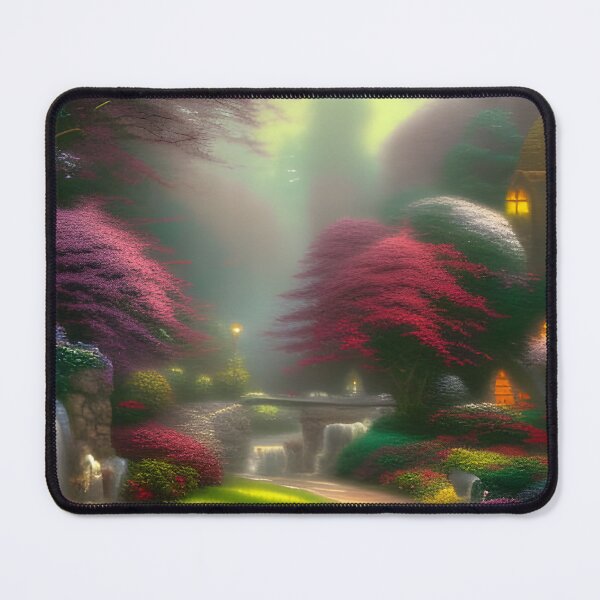 Item preview, Enchanted Garden with Cottage and Waterfall designed and sold by Ink Art Design.