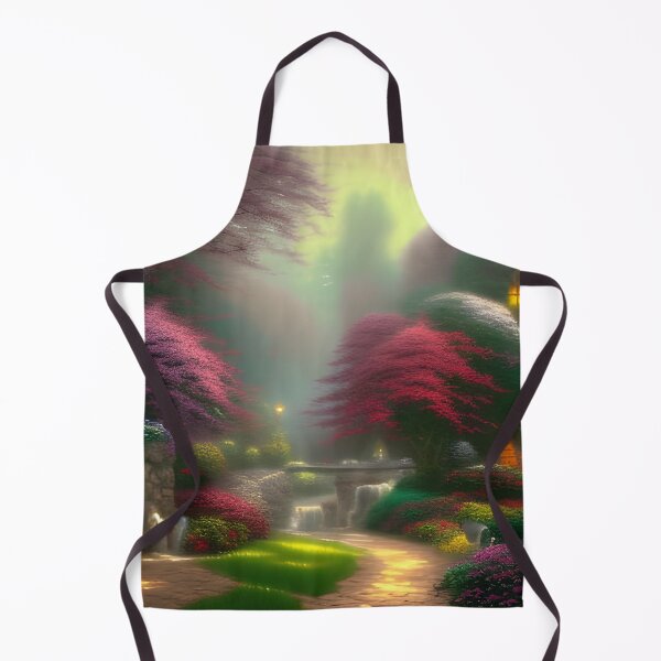 Item preview, Enchanted Garden with Cottage and Waterfall designed and sold by Ink Art Design.