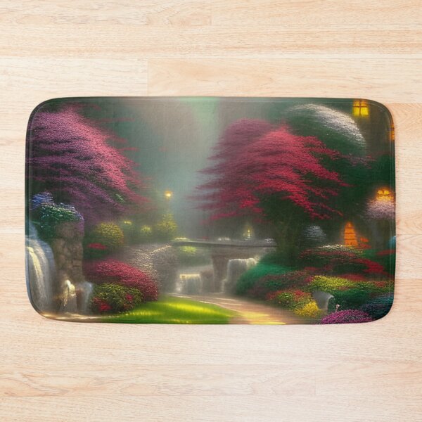 Item preview, Enchanted Garden with Cottage and Waterfall designed and sold by Ink Art Design.