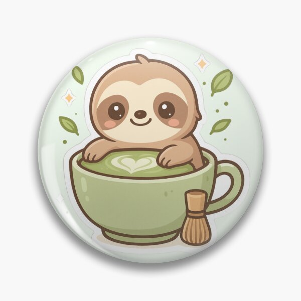 Item preview, Cute Baby Sloth Loves Matcha designed and sold by CSidea.