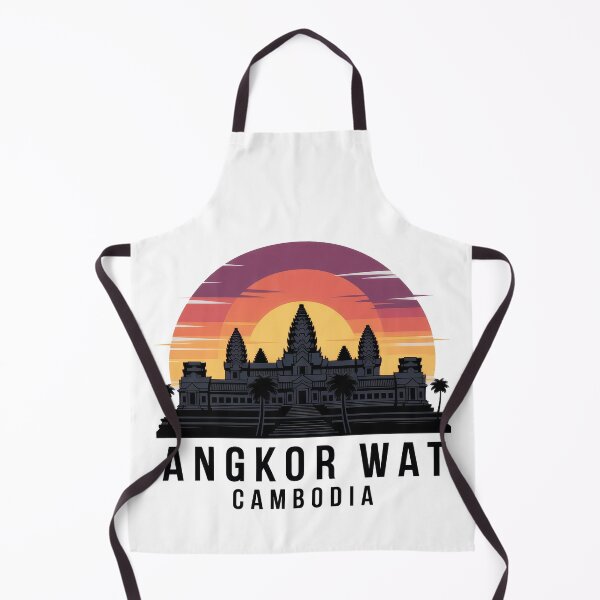 Item preview, Angkor Wat Temple at Sunset – Cambodia Retro Vintage Travel Design T-Shirt Design designed and sold by pod24.