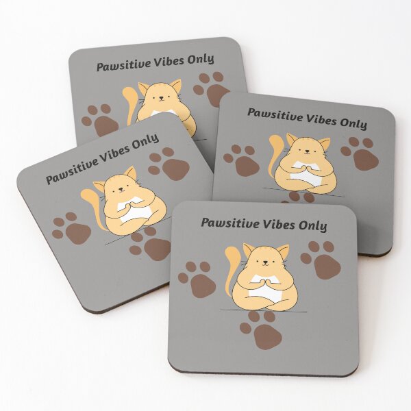 Item preview, Paws and Reflect – Meditating Cat with Paw Prints designed and sold by KissellArt.