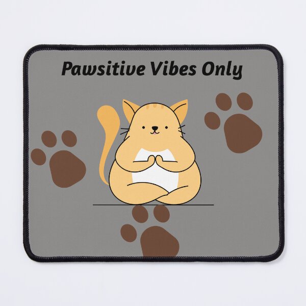 Item preview, Paws and Reflect – Meditating Cat with Paw Prints designed and sold by KissellArt.