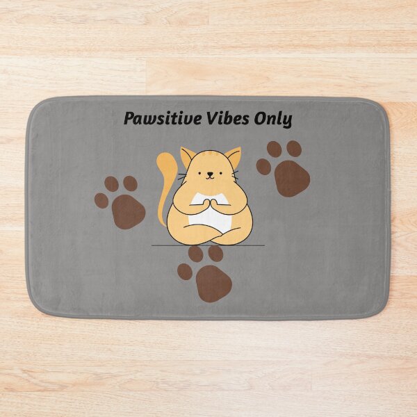 Item preview, Paws and Reflect – Meditating Cat with Paw Prints designed and sold by KissellArt.