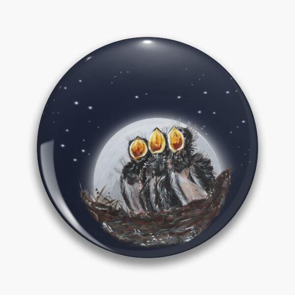 Item preview, Barn swallow babies in their nest in the moonlight designed and sold by Linilei.