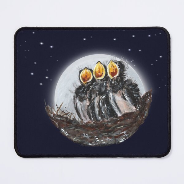 Item preview, Barn swallow babies in their nest in the moonlight designed and sold by Linilei.