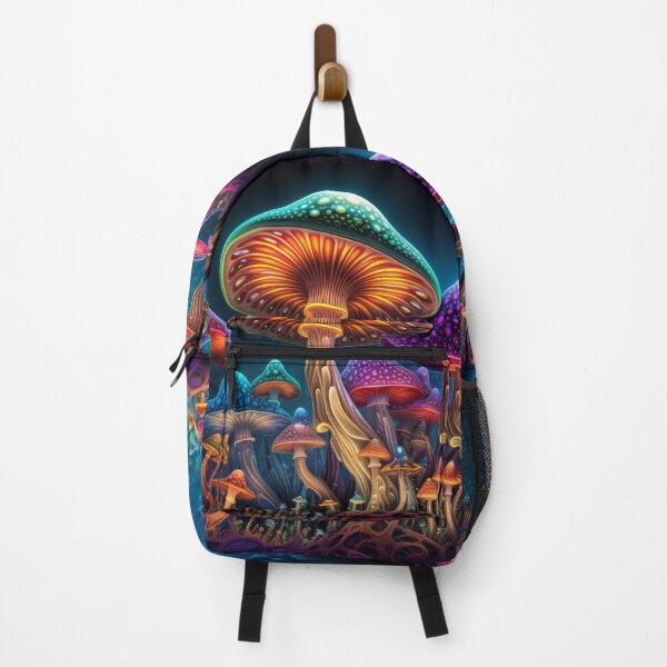 Item preview, Colorful Glowing Fantasy Mushrooms in a Surreal Forest designed and sold by pinkal.