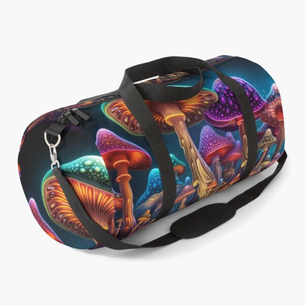 Item preview, Colorful Glowing Fantasy Mushrooms in a Surreal Forest designed and sold by pinkal.