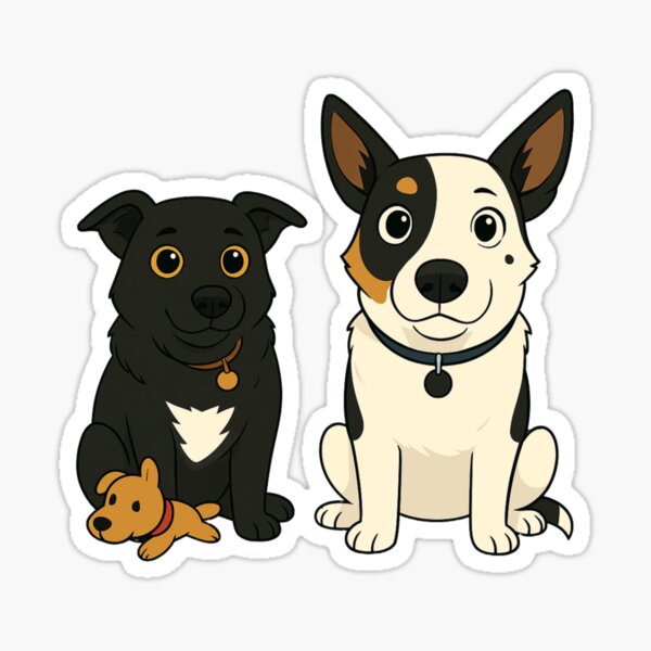 Item preview, Kelpie-Welpen, süßer Cartoon designed and sold by Footys & Flowers Sticker Shop.