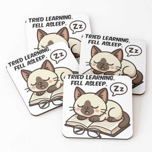 Item preview, Sleepy Siamese Cat Lying on Open Book designed and sold by Tong4130.
