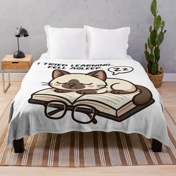 Item preview, Sleepy Siamese Cat Lying on Open Book designed and sold by Tong4130.