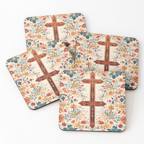 Item preview, Flower and cross art designed and sold by SanchillShop.