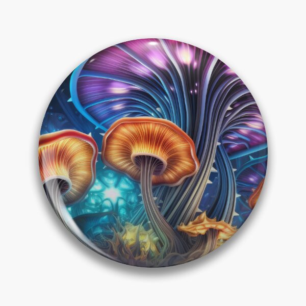 Item preview, Neon Fantasy Mushrooms in a Magical Forest designed and sold by pinkal.