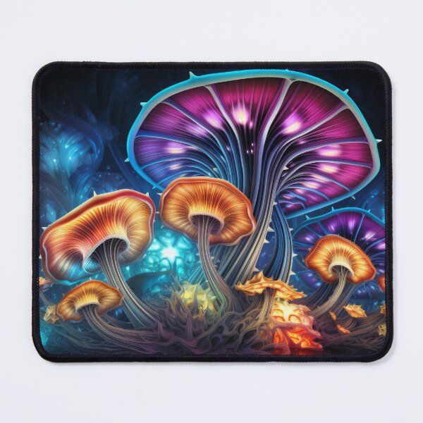 Item preview, Neon Fantasy Mushrooms in a Magical Forest designed and sold by pinkal.