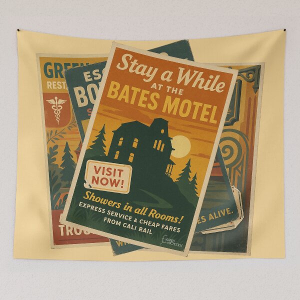 Item preview, Bates Motel Retro Travel Poster Art designed and sold by Cult23.