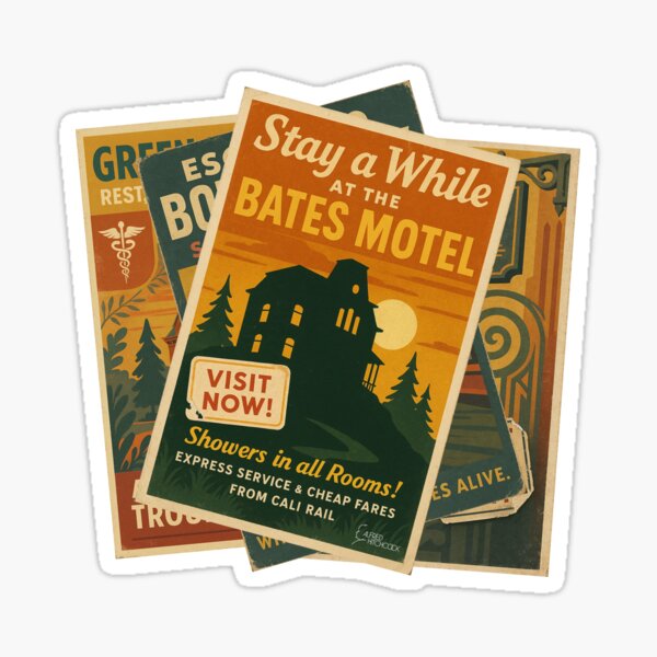 Artikel-Vorschau von Bates Motel Retro Reise Poster Kunst, designt und verkauft von Cult23.