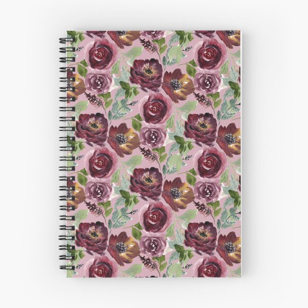 Artikelvorschau, Herbst Burgund und Lila Rosen und Pfingstrosen Vintage Pink entworfen und verkauft von JasmineGDesigns.