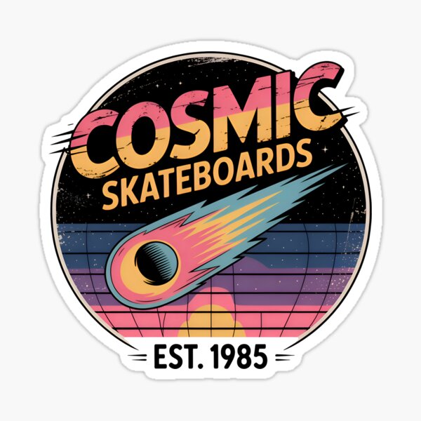 Item preview, Cosmic Skateboards - Retro 80s Synthwave Logo designed and sold by Azraqcrafts.