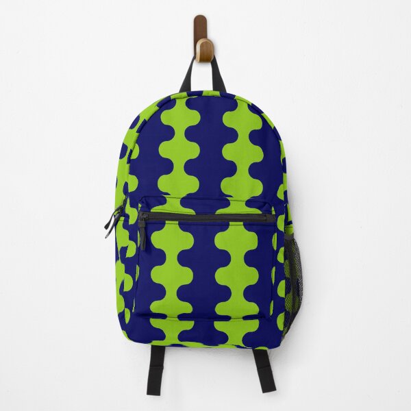 Item preview, Wavy Stripes Lime Green and Navy Blue Ogee A-Go-Go Bold Retro Contemporary Pattern designed and sold by kierkegaard.