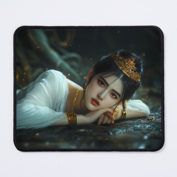 Item preview, Oriental Fantasy Princess | Dark Gold Art Poster Tapestry designed and sold by WakaWakoStudio.