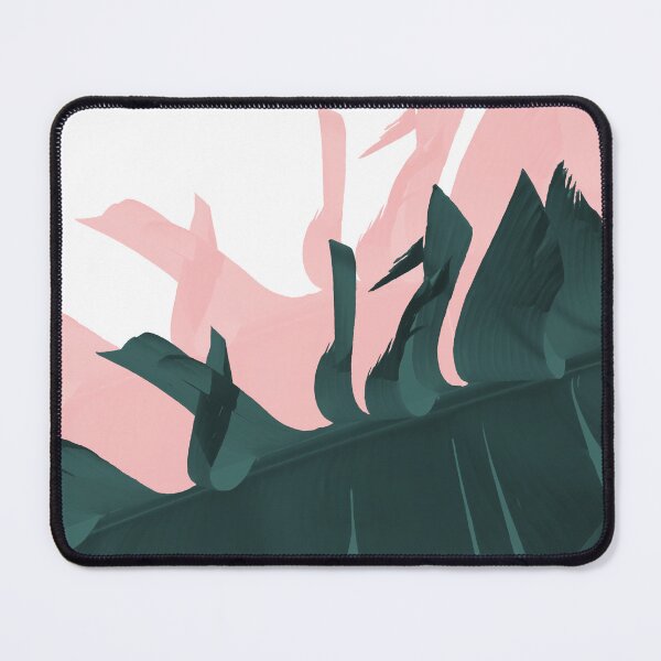 Item preview, Teal green and pink tropical banana leaves background designed and sold by by-jwp.