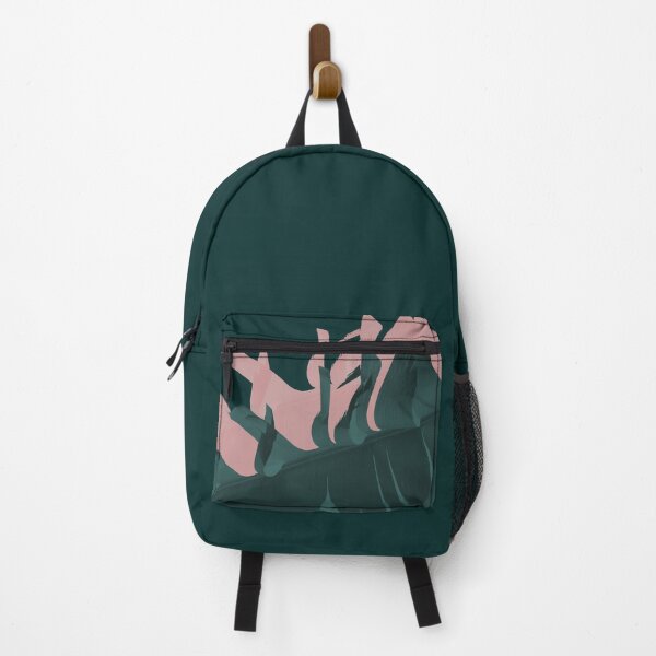 Item preview, Teal green and pink tropical banana leaves background designed and sold by by-jwp.