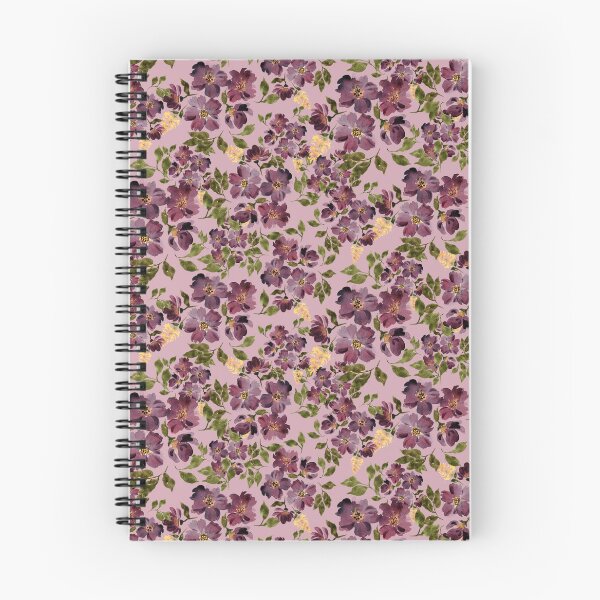 Item preview, Fall Burgundy Purple and Yellow Tossed Floral Vintage Pink designed and sold by JasmineGDesigns.