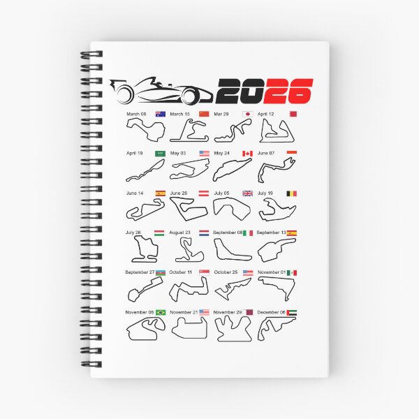 Item preview, Calendar Formula race cars 2026 circuits white v2 designed and sold by ideasfinder.