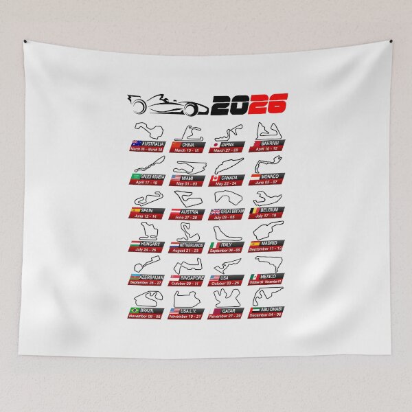 Item preview, Calendar Formula race cars 2026 circuits sport white v2 designed and sold by ideasfinder.