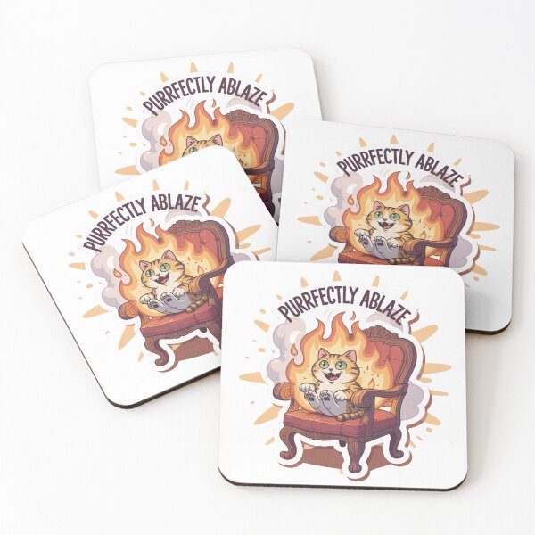 Item preview, Purrfectly Ablaze designed and sold by NicolasGlowArt.