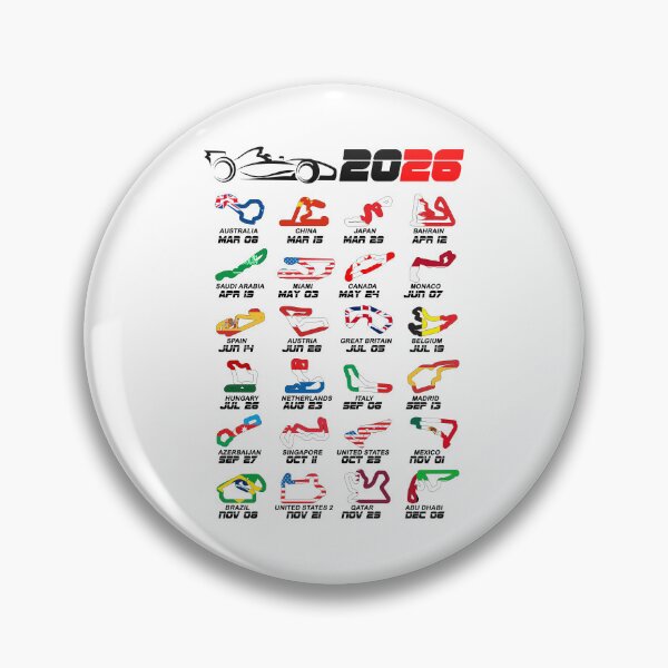 Item preview, Calendar Formula race cars 2026 circuits colors white v2 designed and sold by ideasfinder.