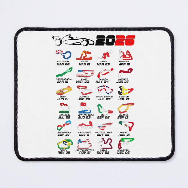 Item preview, Calendar Formula race cars 2026 circuits colors white v2 designed and sold by ideasfinder.