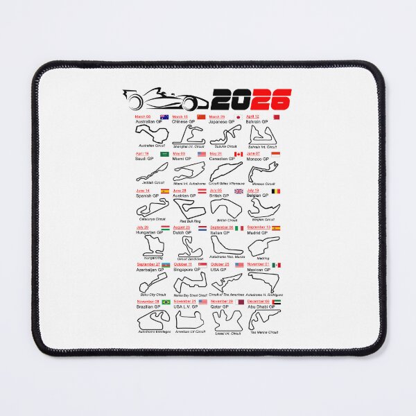 Item preview, Calendar Formula race cars 2026 named circuits white v2 designed and sold by ideasfinder.