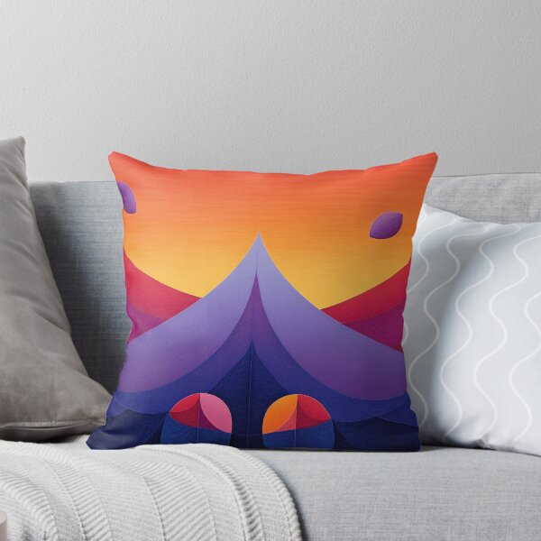 Item preview, Geometric Sunset Circus Tent – Bold Abstract Landscape Art designed and sold by PaintbrushPlace.