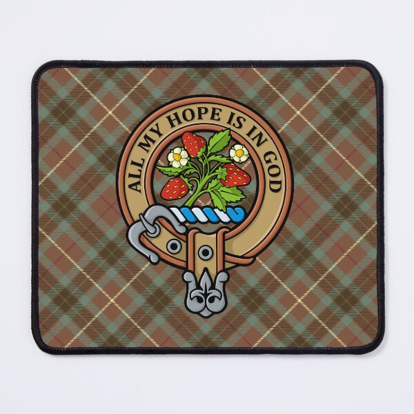 Item preview, Clan Fraser Crest over Hunting Weathered Tartan designed and sold by sifis.
