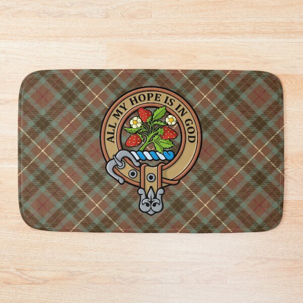 Item preview, Clan Fraser Crest over Hunting Weathered Tartan designed and sold by sifis.