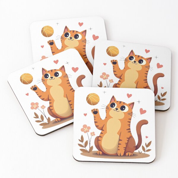 Item preview, Playful Cat with Basketball designed and sold by MigWhimsy.