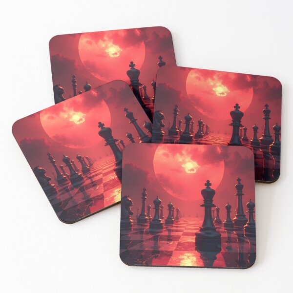 Item preview, Crimson Chessboard Under a Blood Moon designed and sold by oanaunciuleanu.