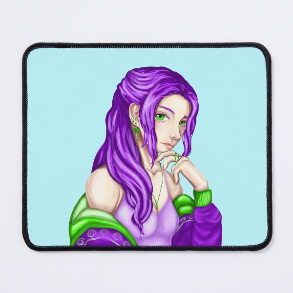 Item preview, Portrait of a woman in style with bright eyes and violet hair designed and sold by katecheerycake.