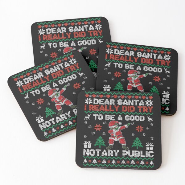 Item preview, Funny Notary Public Christmas Sweater – Dear Santa I Really Did Try Holiday Dab Design designed and sold by NotaryLife.