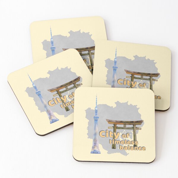 Item preview, Tokyo City Map with Skytree and Torii Gate designed and sold by MoxisWatercolor.