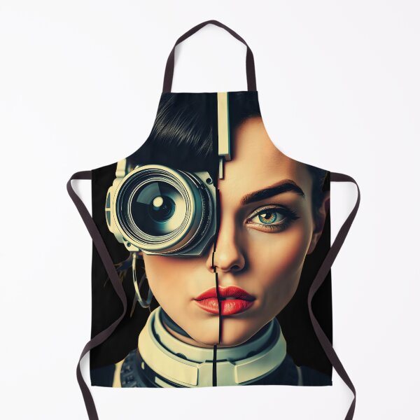 Item preview, Stylish Cyborg Woman Portrait with Futuristic Tech Eye designed and sold by AbdS07.