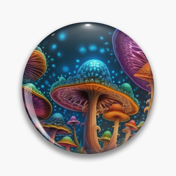 Item preview, Glowing Psychedelic Mushrooms in a Fantasy Forest designed and sold by pinkal.