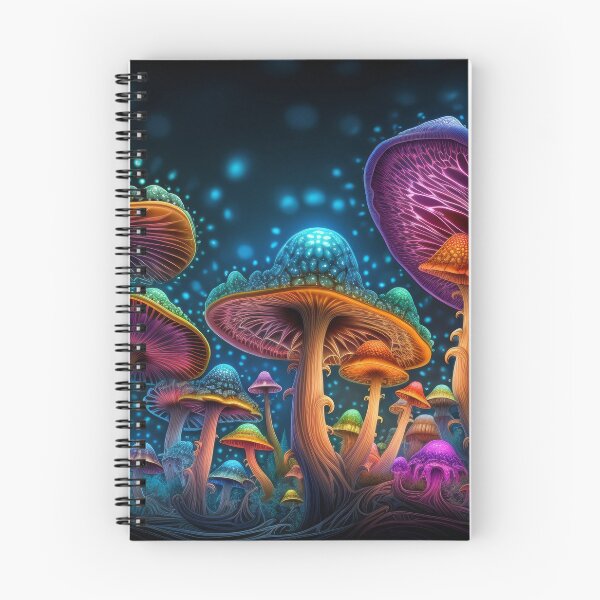 Item preview, Glowing Psychedelic Mushrooms in a Fantasy Forest designed and sold by pinkal.
