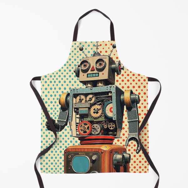 Item preview, Retro Robot Pop Art with Visible Gears and Antennas designed and sold by AbdS07.