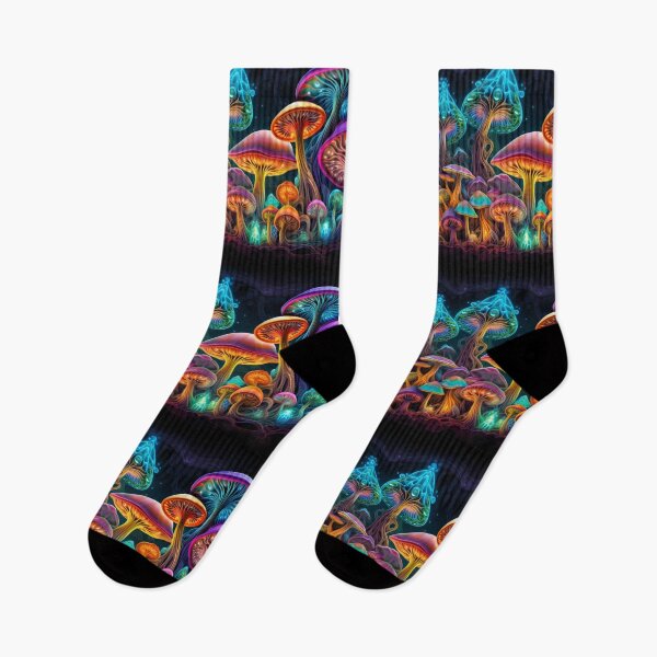 Item preview, Bioluminescent Fantasy Mushrooms in Vibrant Colors designed and sold by pinkal.