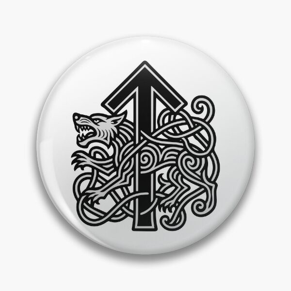 Item preview, Tyr rune with Fenriswolf designed and sold by VolkwinaR.