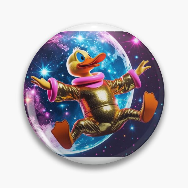 Item preview, Space Disco Duck: Retro-Futuristic Art for Fans of Humor and Glitter designed and sold by StormArte.