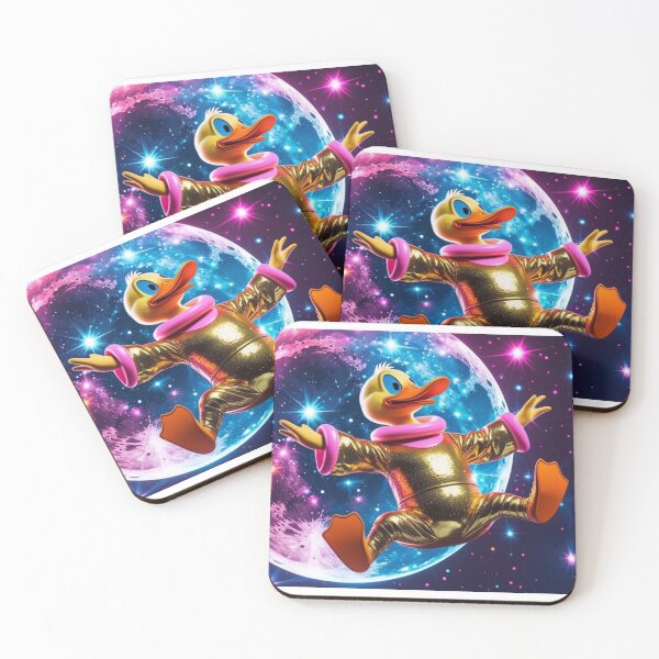 Item preview, Space Disco Duck: Retro-Futuristic Art for Fans of Humor and Glitter designed and sold by StormArte.